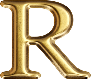 Golden Letter R Typeface